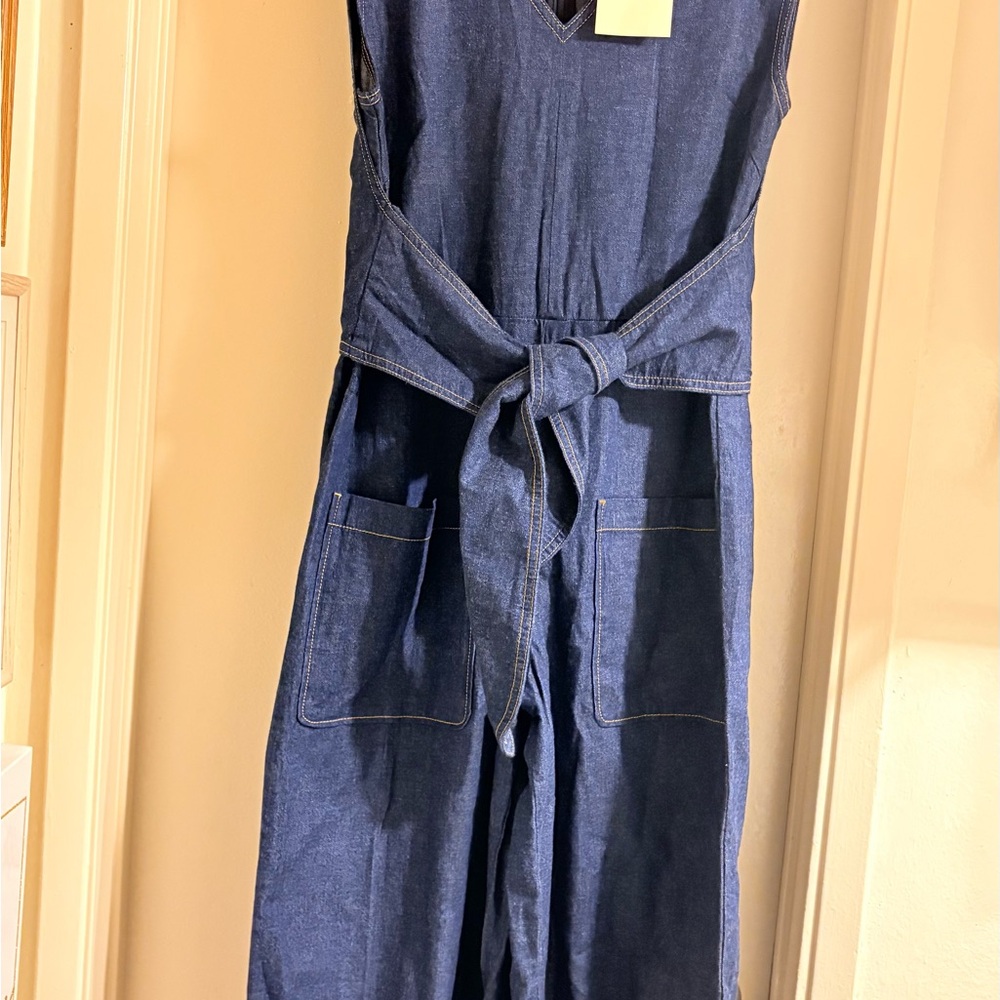 Joie Denim Blue Tie-Waist Jumpsuit - Picture 5 of 5